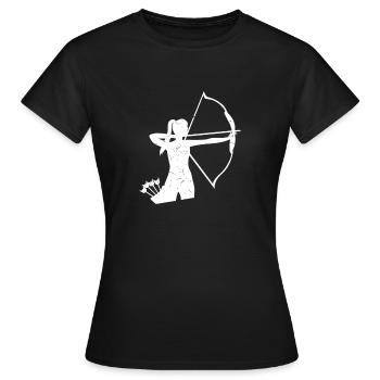 Bogenschießen - Frauen T-Shirt - Schwarz - Vorne - AI Model Female 172 dark (172cm)