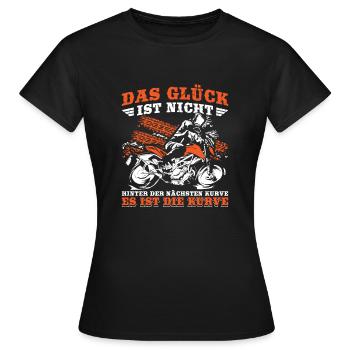 Glück Ist Kurve Motorrad Motorradfahrer Biker - Frauen T-Shirt - Schwarz - Vorne - AI Model Female 172 dark (172cm)