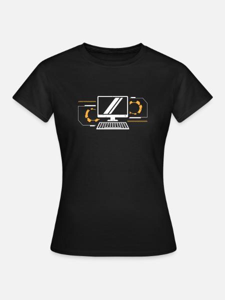 Ordinateur - T-shirt Femme - noir