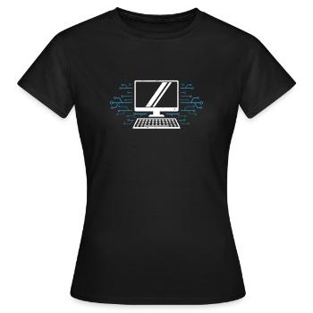 computer - Women's T-Shirt - black - Front - AI Model Female 172 dark (172cm)