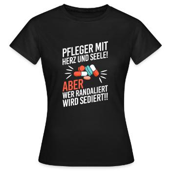 Pfleger Mit Herz Und Seele Altenheim Senioren - Frauen T-Shirt - Schwarz - Vorne - AI Model Female 172 dark (172cm)