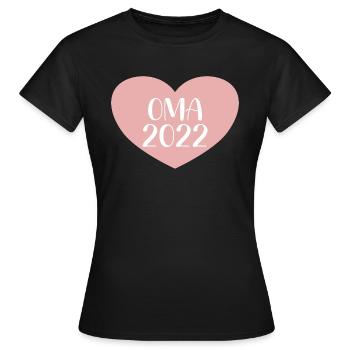 Oma 2022 Herz - Frauen T-Shirt - Schwarz - Vorne - AI Model Female 172 dark (172cm)