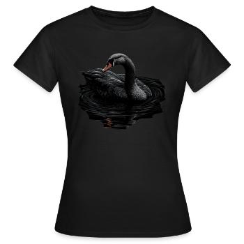 Oiseau cygne noir - T-shirt Femme - noir - Devant - AI Model Female 172 dark (172cm)