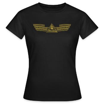 Illuminatti doré - T-shirt Femme - noir - Devant - AI Model Female 172 dark (172cm)