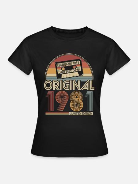 1981 Vintage Jahrgang Geburtstag Retro Geschenk - Frauen T-Shirt - Schwarz
