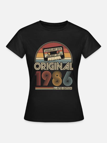 1986 Vintage Jahrgang Geburtstag Retro Geschenk - Frauen T-Shirt - Schwarz