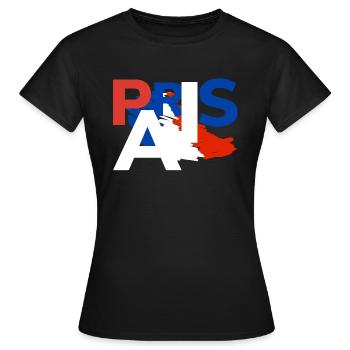 Dreifarbiges Paris - tricolor Paris - Frauen T-Shirt - Schwarz - Vorne - AI Model Female 172 dark (172cm)