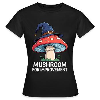 Champignon magique avec chapeau magique - T-shirt Femme - noir - Devant - AI Model Female 172 dark (172cm)