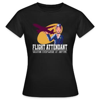 Flight Attendant Vacation Everywhere - T-shirt Femme - noir - Devant - AI Model Female 172 dark (172cm)