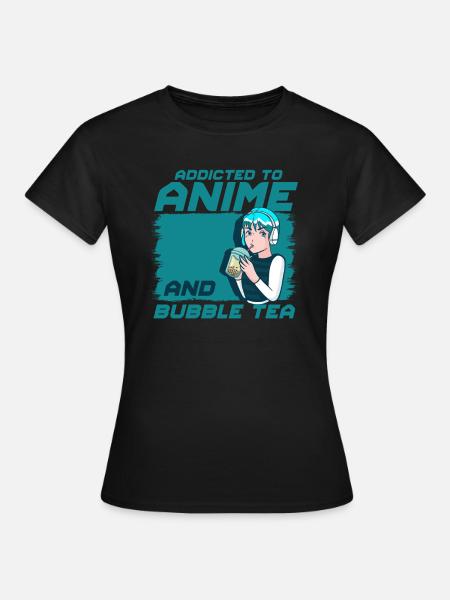 anime - T-shirt dam - svart