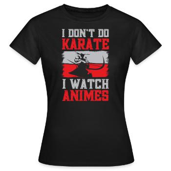 Anime Je regarde Anime - T-shirt Femme - noir - Devant - AI Model Female 172 dark (172cm)