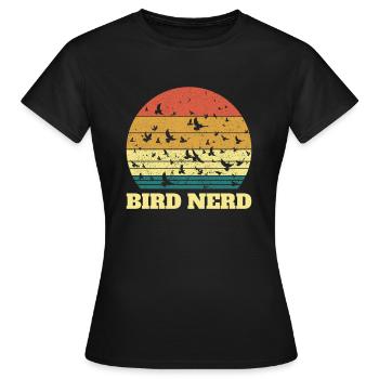 Bird Nerd Vogel Beobachtung Ornithologie - Frauen T-Shirt - Schwarz - Vorne - AI Model Female 172 dark (172cm)