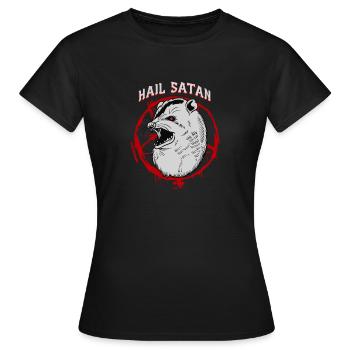 Salut Satan I Opossum satanique - T-shirt Femme - noir - Devant - AI Model Female 172 dark (172cm)