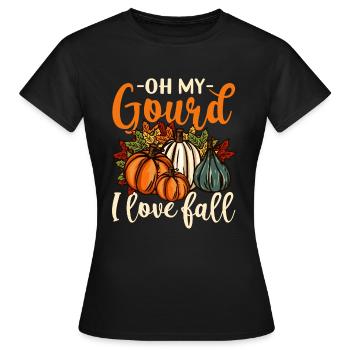 Oh ma gourde Happy Fall Y’all drôle citrouille cadeau - T-shirt Femme - noir - Devant - AI Model Female 172 dark (172cm)