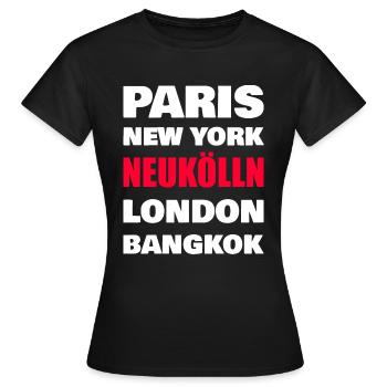 Berlin, Neukölln City Design - T-shirt Femme - noir - Devant - AI Model Female 172 dark (172cm)