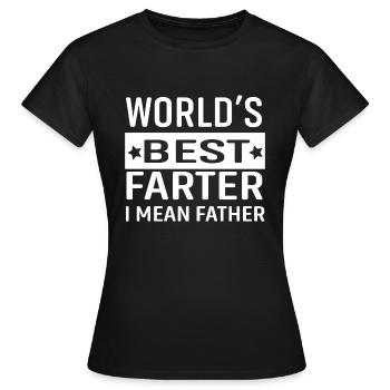Vater Dad Papa furzen Furzer Furzkissen Geschenk - Frauen T-Shirt - Schwarz - Vorne - AI Model Female 172 dark (172cm)
