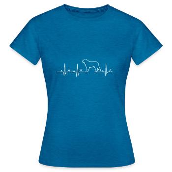 Berner Sennenhund Pulsschlag Herzschlag Hund - Frauen T-Shirt - Antikblaues Saphir meliert - Vorne - AI Model Female 172 dark (172cm)