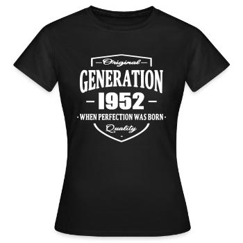 Generation 1952 - Women's T-Shirt - black - Front - AI Model Female 172 dark (172cm)