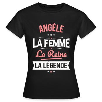 Angèle - La Femme - La Reine - La Légende - T-shirt Femme - noir - Devant - AI Model Female 172 dark (172cm)