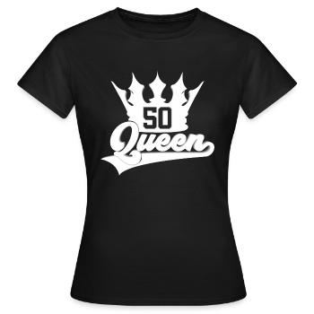 QUEEN 50TH BIRTHDAY 1971 WOMAN - Women's T-Shirt - black - Front - AI Model Female 172 dark (172cm)