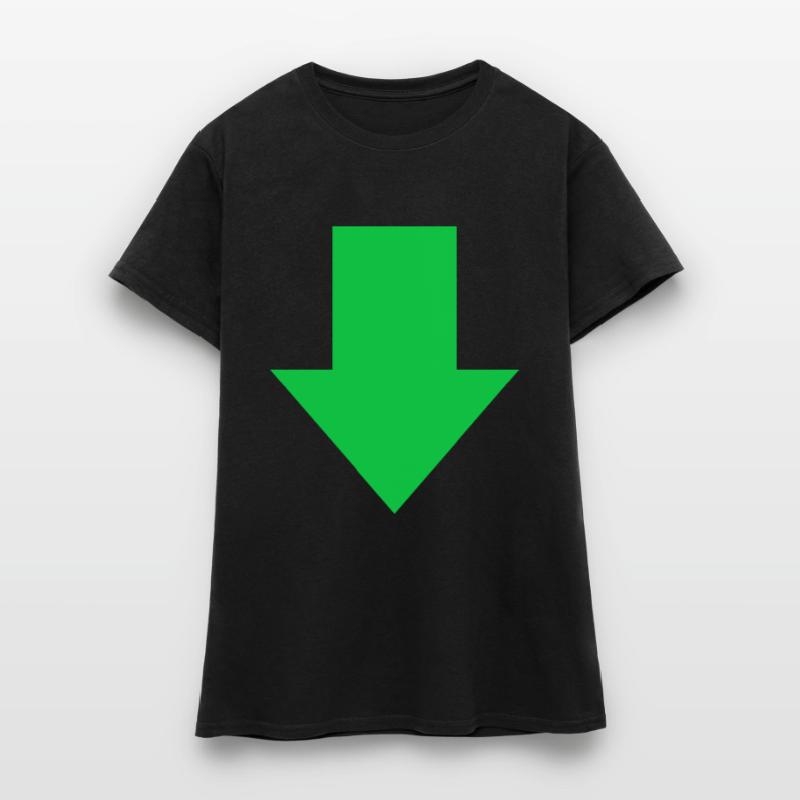 Flèche vers le bas vers la pointe de flèche verte T-shirt Femme