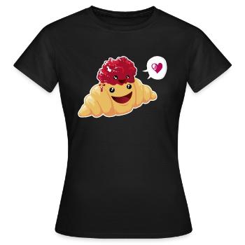 Beste Freunde oder Liebe? Croissant & Marmelade - Frauen T-Shirt - Schwarz - Vorne - AI Model Female 172 dark (172cm)