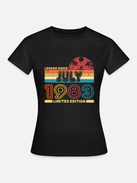 Geburtstag 1983 Juli Retro Legend Since Palme - T-shirt dam - svart