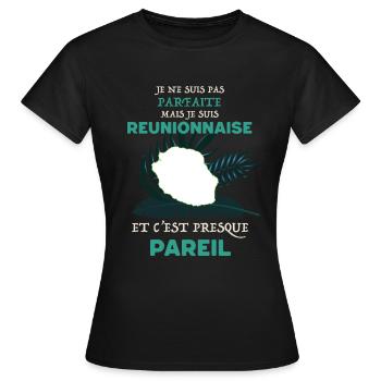 La Femme De La Réunion Est Parfaite Cadeau Amie - T-shirt Femme - noir - Devant - AI Model Female 172 dark (172cm)