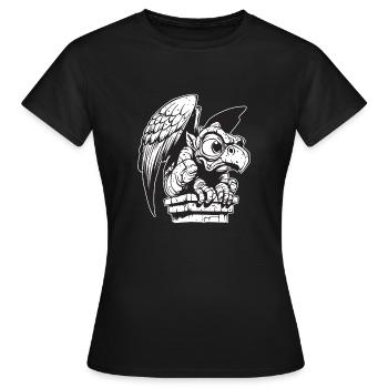 Gargoyle Crow - T-shirt Femme - noir - Devant - AI Model Female 172 dark (172cm)