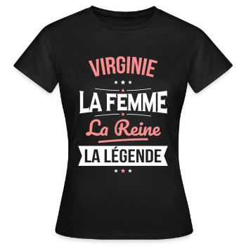 Virginie - La Femme - La Reine - La Légende - T-shirt Femme - noir - Devant - AI Model Female 172 dark (172cm)