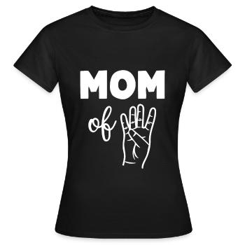 Mom of Four - Women's T-Shirt - black - Front - AI Model Female 172 dark (172cm)