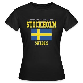 Stockholm - T-shirt Femme - noir - Devant - AI Model Female 172 dark (172cm)