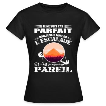 Escalade Shirt • Escalader un rocher • Alpiniste - T-shirt Femme - noir - Devant - AI Model Female 172 dark (172cm)