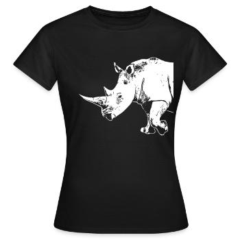 Rhino - Nashorn - Frauen T-Shirt - Schwarz - Vorne - AI Model Female 172 dark (172cm)