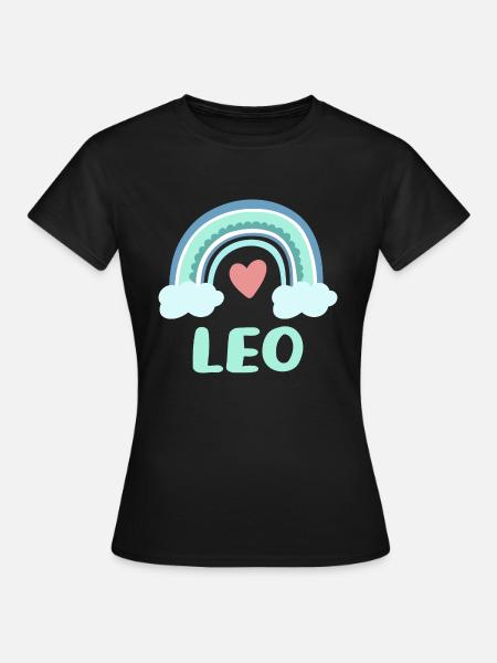 Leo Name Regenbogen Baby - Frauen T-Shirt - Schwarz