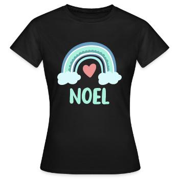 Noel Name Regenbogen Baby - Frauen T-Shirt - Schwarz - Vorne - AI Model Female 172 dark (172cm)
