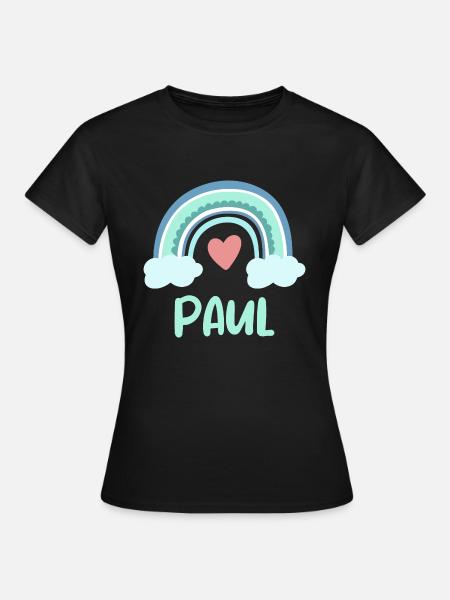Paul Name Regenbogen Baby - Frauen T-Shirt - Schwarz