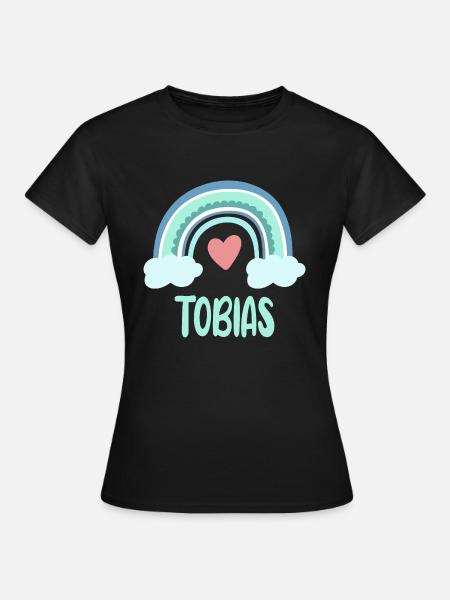 Tobias Name Regenbogen Baby - Frauen T-Shirt - Schwarz