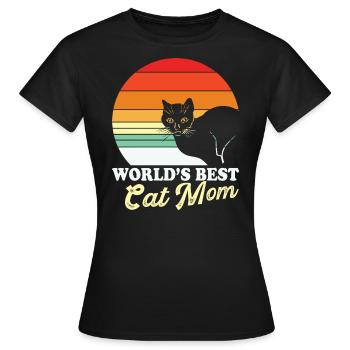 "Meilleure maman chat du monde | Conception de chats rétro - T-shirt Femme - noir - Devant - AI Model Female 172 dark (172cm)
