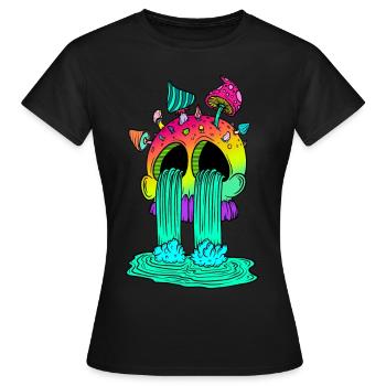 Skull & Mushrooms - Women's T-Shirt - black - Front - AI Model Female 172 dark (172cm)