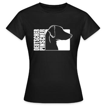 Deutscher Pinscher Profil Hunde Hund Wilsigns - Frauen T-Shirt - Schwarz - Vorne - AI Model Female 172 dark (172cm)