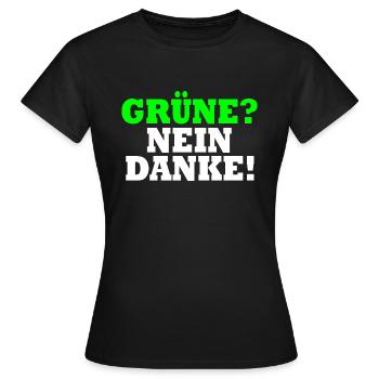 Grüne Nein Danke - Frauen T-Shirt - Schwarz - Vorne - AI Model Female 172 dark (172cm)