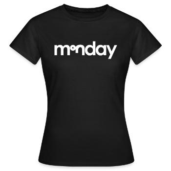 Lundi - Montag - T-shirt Femme - noir - Devant - AI Model Female 172 dark (172cm)