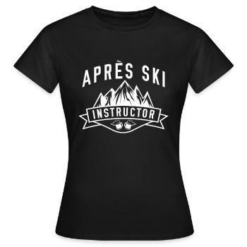 Skilehrer apres - Frauen T-Shirt - Schwarz - Vorne - AI Model Female 172 dark (172cm)