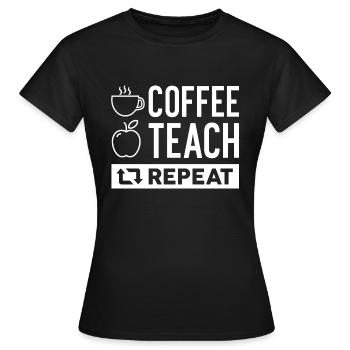 Café Enseigner répéter - T-shirt Femme - noir - Devant - AI Model Female 172 dark (172cm)