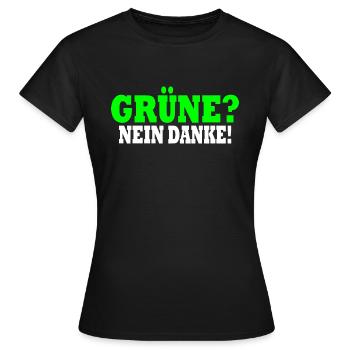 grüne nein danke - Frauen T-Shirt - Schwarz - Vorne - AI Model Female 172 dark (172cm)