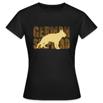 german shepherd - Frauen T-Shirt - Schwarz - Vorne - AI Model Female 172 dark (172cm)