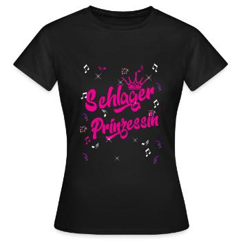 Schlager Prinzessin Musik Glitzer Feier - Frauen T-Shirt - Schwarz - Vorne - AI Model Female 172 dark (172cm)