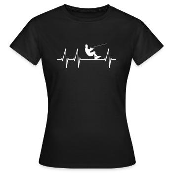 Wakeboarding Heartbeat Wakeboarder Wakeboarder Wakeboard - Women's T-Shirt - black - Front - AI Model Female 172 dark (172cm)