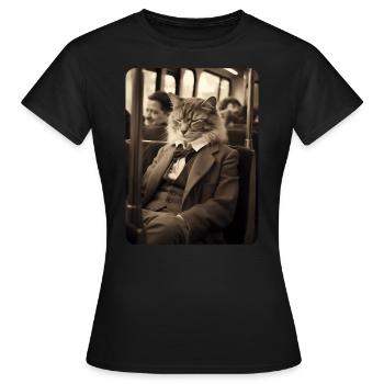 Mr. Whiskers in search of some relaxation - Women's T-Shirt - black - Front - AI Model Female 172 dark (172cm)